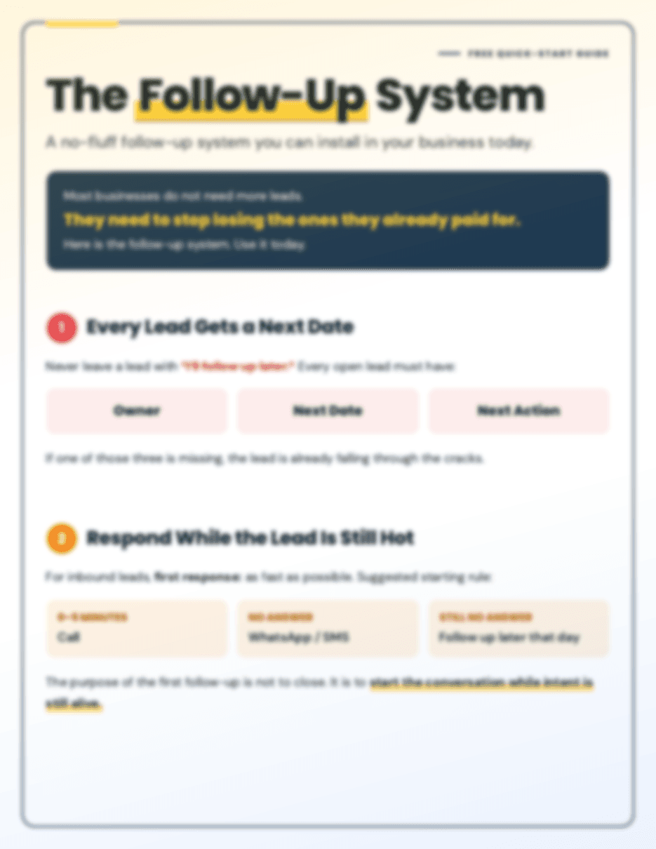 The first page of The Follow-Up System PDF